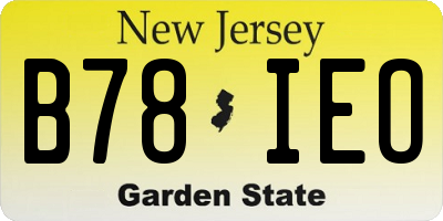 NJ license plate B78IEO
