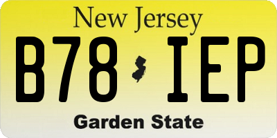 NJ license plate B78IEP