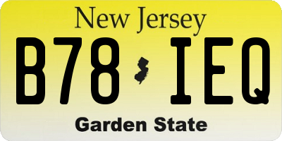 NJ license plate B78IEQ