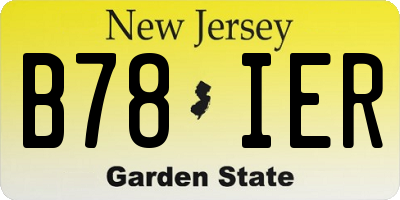 NJ license plate B78IER