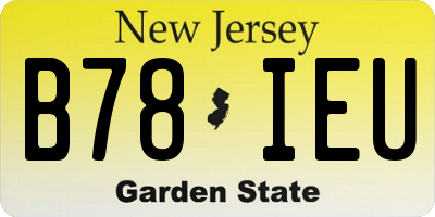 NJ license plate B78IEU