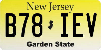 NJ license plate B78IEV