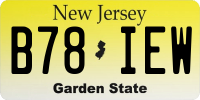 NJ license plate B78IEW