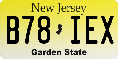 NJ license plate B78IEX