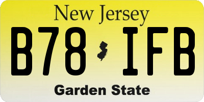NJ license plate B78IFB