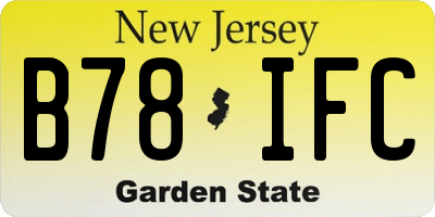 NJ license plate B78IFC