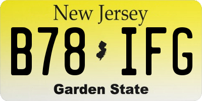 NJ license plate B78IFG