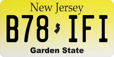NJ license plate B78IFI