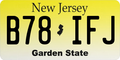 NJ license plate B78IFJ