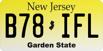 NJ license plate B78IFL