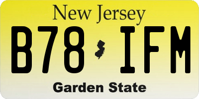 NJ license plate B78IFM