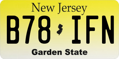 NJ license plate B78IFN