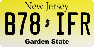 NJ license plate B78IFR