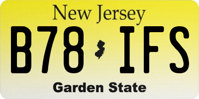 NJ license plate B78IFS
