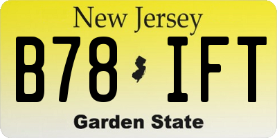 NJ license plate B78IFT