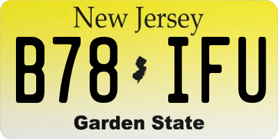 NJ license plate B78IFU