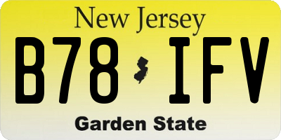 NJ license plate B78IFV