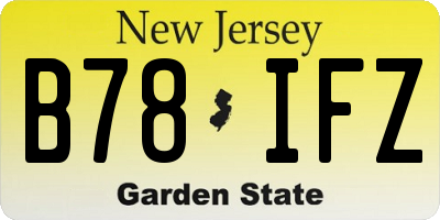 NJ license plate B78IFZ