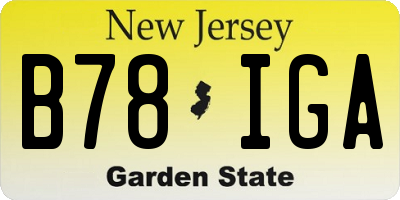 NJ license plate B78IGA