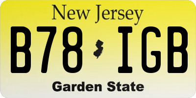 NJ license plate B78IGB