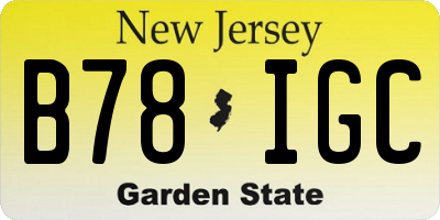 NJ license plate B78IGC