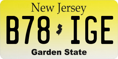 NJ license plate B78IGE