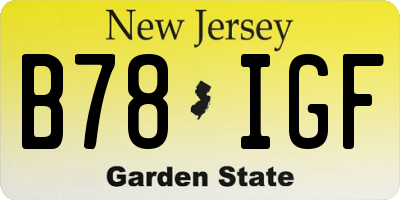 NJ license plate B78IGF