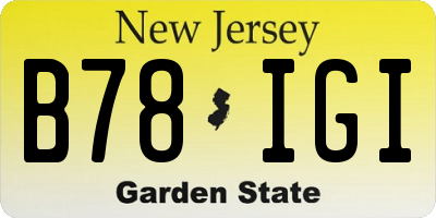 NJ license plate B78IGI