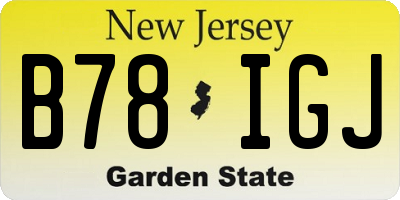 NJ license plate B78IGJ