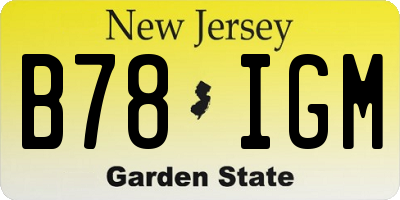 NJ license plate B78IGM