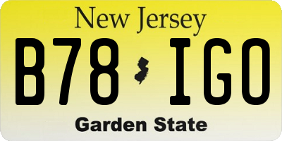 NJ license plate B78IGO