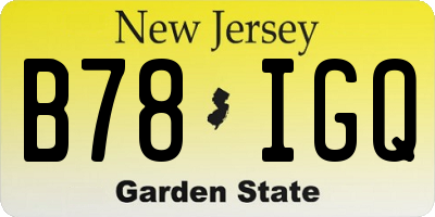 NJ license plate B78IGQ
