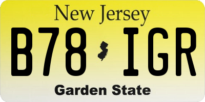 NJ license plate B78IGR