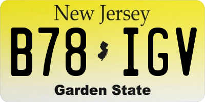 NJ license plate B78IGV