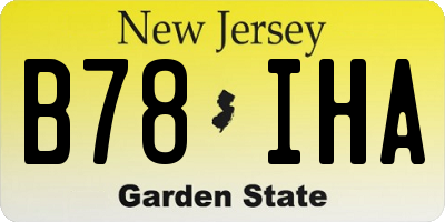NJ license plate B78IHA