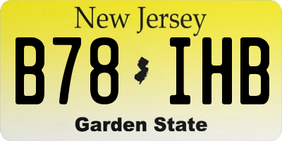 NJ license plate B78IHB