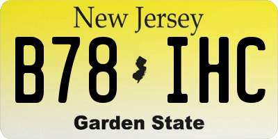 NJ license plate B78IHC