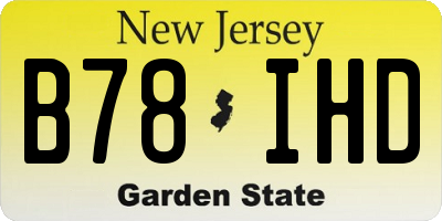 NJ license plate B78IHD