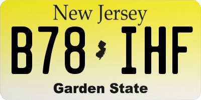NJ license plate B78IHF