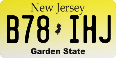 NJ license plate B78IHJ