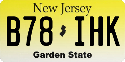 NJ license plate B78IHK