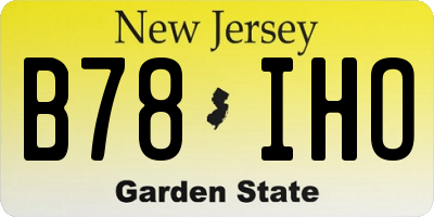 NJ license plate B78IHO