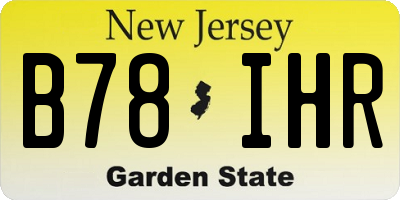 NJ license plate B78IHR