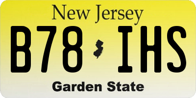 NJ license plate B78IHS