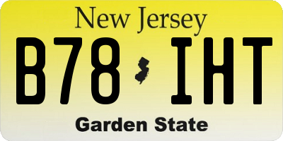 NJ license plate B78IHT