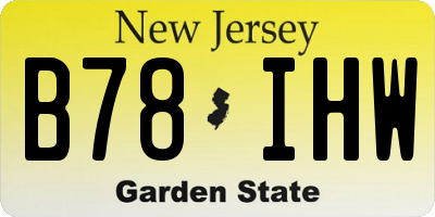 NJ license plate B78IHW
