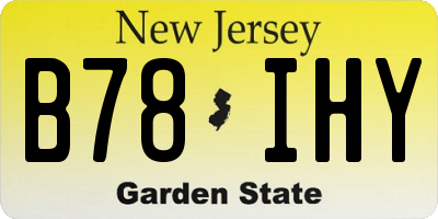 NJ license plate B78IHY