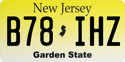 NJ license plate B78IHZ