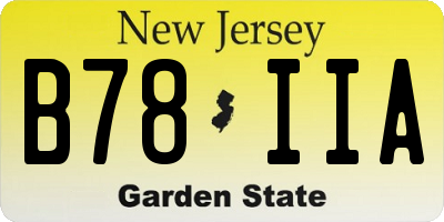 NJ license plate B78IIA