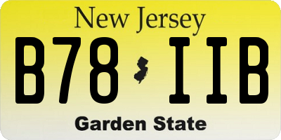 NJ license plate B78IIB